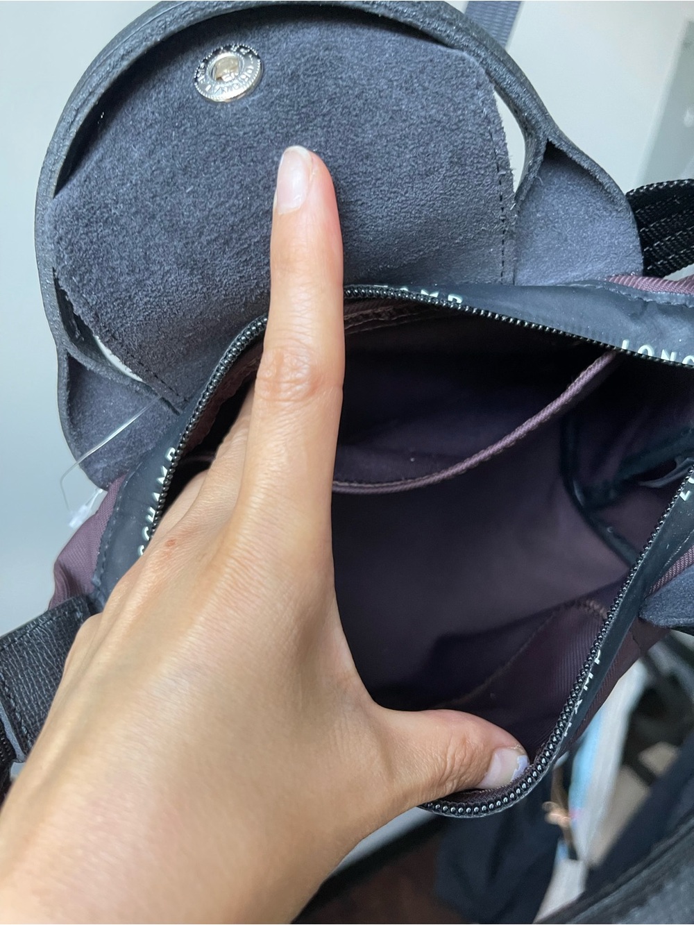 LONGCHAMP Burgundy Le Pliage XS Crossbody Mini Tote - Picture 10 of 17